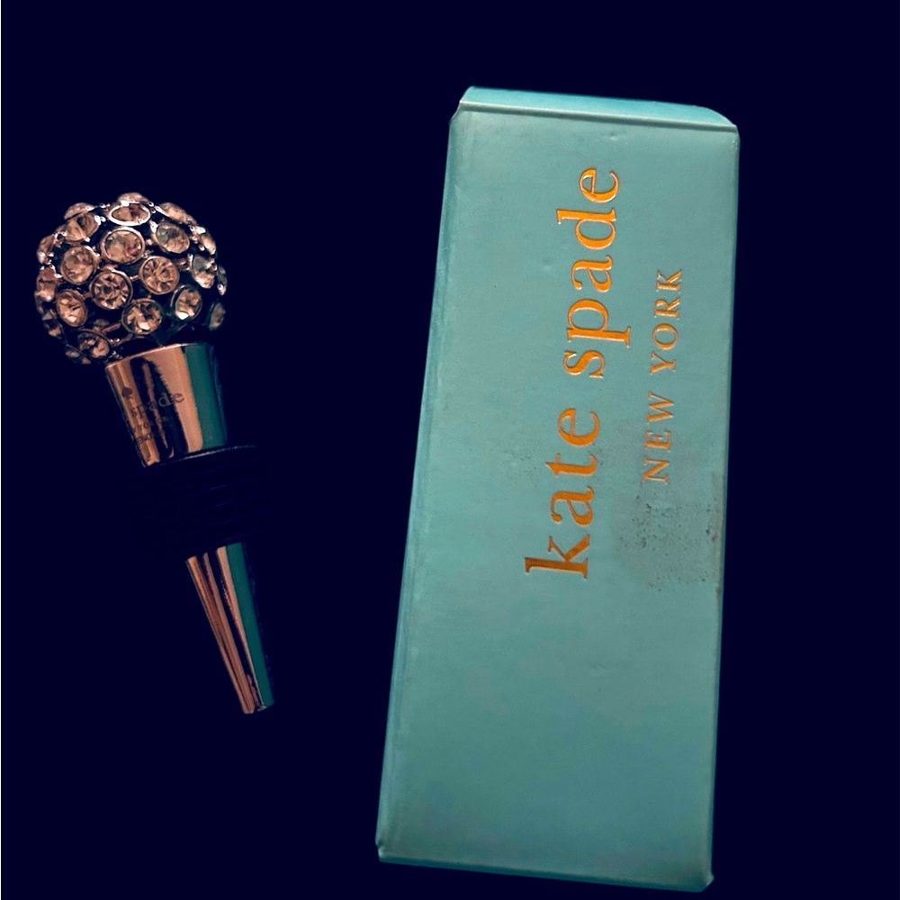 NWT Lenox & Kate Spade “Two Of A Kind” Silver Plated Jeweled Bottle Stopper.❤️
